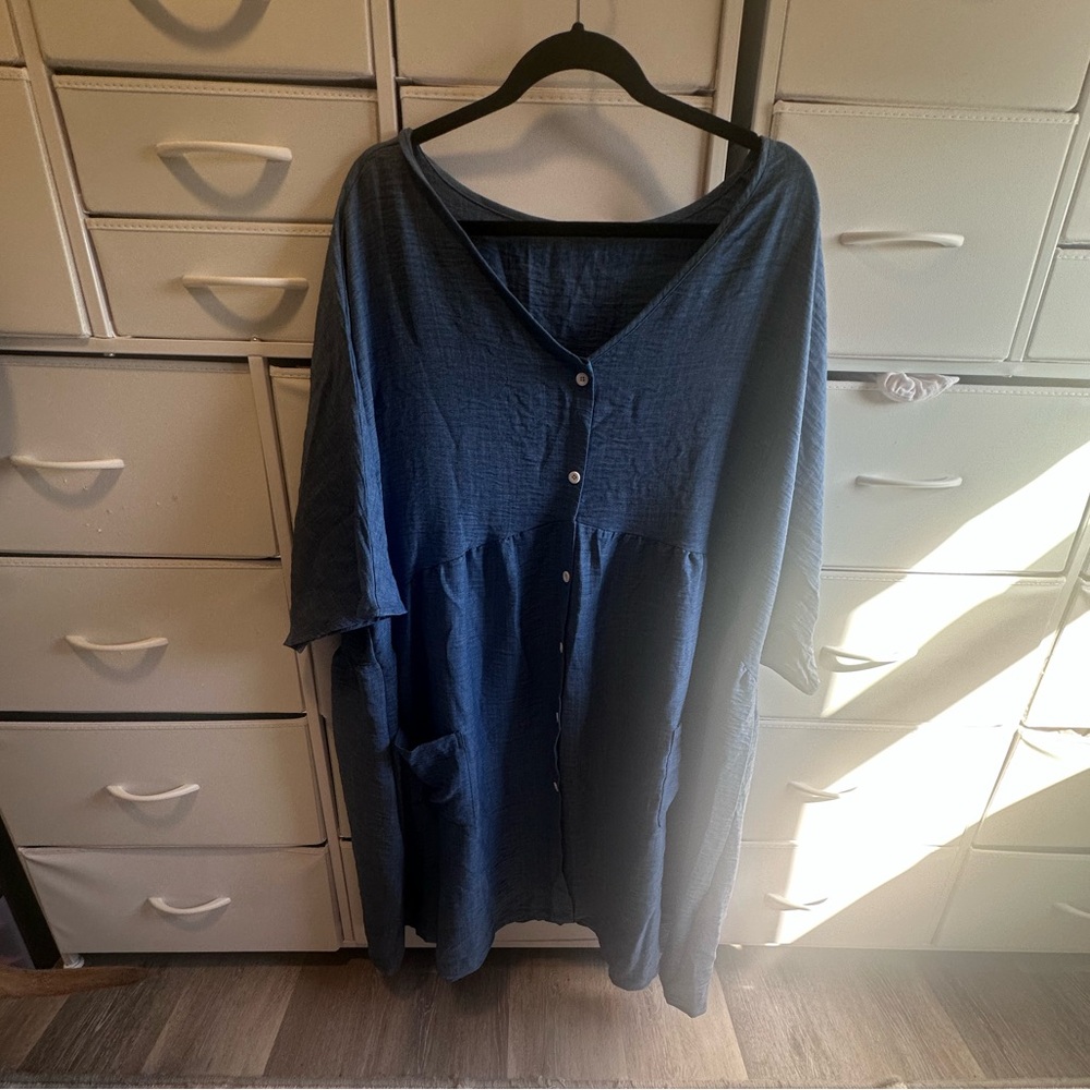 SHEIN Curve Denim Blue Top